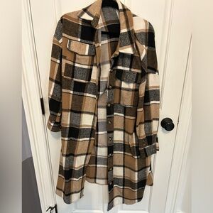 Plaid flannel shirt jacket size medium